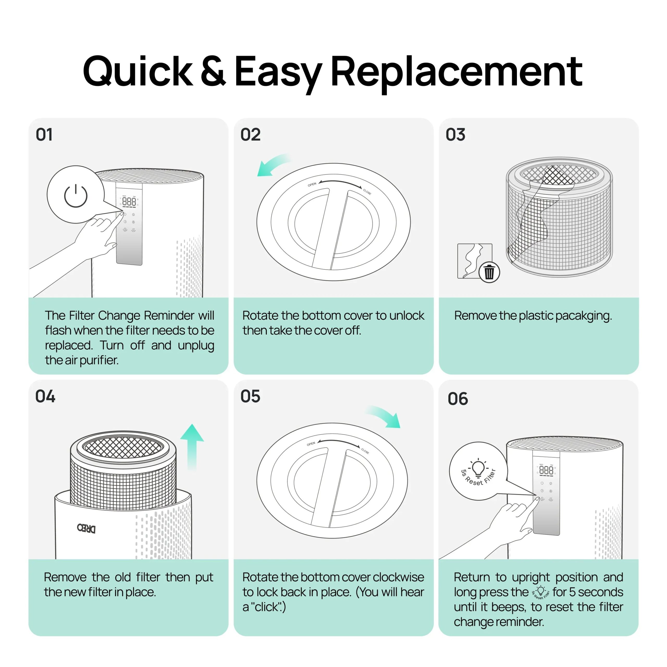 Air Purifier Replacement Filter for Smart Air Purifier Macro 505S - Image 5